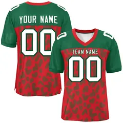 Red Green Raglan Sleeves Camo Authentic Football Jersey