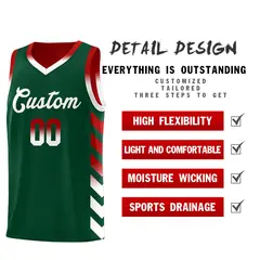 Red Green Reversible Basketball Kits - Side Arrow Green White Gradient 3