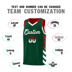 Red Green Reversible Basketball Kits - Side Arrow Green White Gradient 4