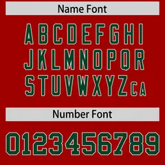 Red Green Star Pattern Raglan Sleeves Football Jersey 4