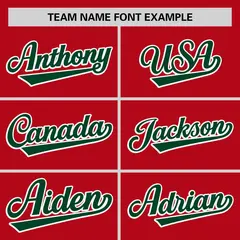 Red Green-White Stripe Raglan Authentic Baseball Jersey 3