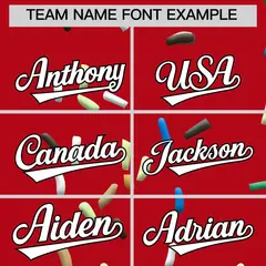 Red Ice Cream Cone Graffiti Full-Snap Varsity Letterman Jacket 3