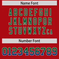 Red Kelly Green and Royal Gradient Sides Football Jersey 4
