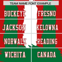 Red Kelly Green and White Graffiti Flag Football Jersey 3