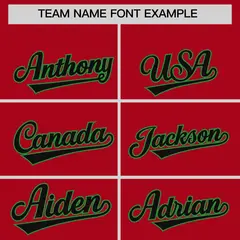 Red Kelly Green Baroque Style Baseball Jersey 3