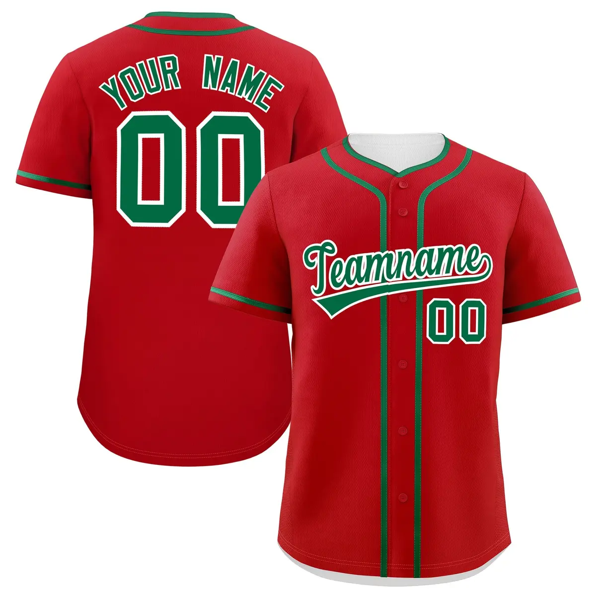 Red Kelly Green Classic Authentic Baseball Jersey