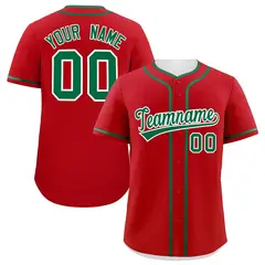 Red Kelly Green Classic Authentic Baseball Jersey 1