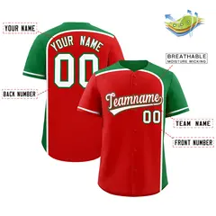 Red Kelly Green Color Block Authentic Baseball Jersey 2