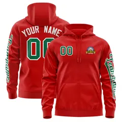 Red Kelly Green Full-Zip Varsity Letterman Jacket Hoodie 1