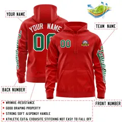 Red Kelly Green Full-Zip Varsity Letterman Jacket Hoodie 4