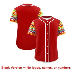 Red Kelly Green Gold Graffiti Mexican Style Baseball Jersey 2