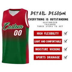 Red Kelly Green Gradient Fashion Basketball Jersey 2