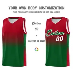 Red Kelly Green Gradient Fashion Basketball Jersey 3