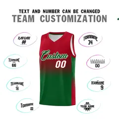 Red Kelly Green Gradient Fashion Basketball Jersey 4