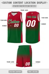 Red Kelly Green Gradient Fashion Basketball Jersey 5