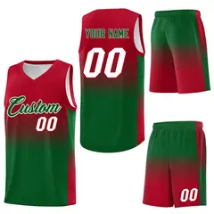 Red Kelly Green Gradient Fashion Basketball Jersey 7