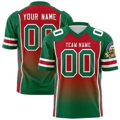 Red Kelly Green Gradient Side Pattern Football Jersey