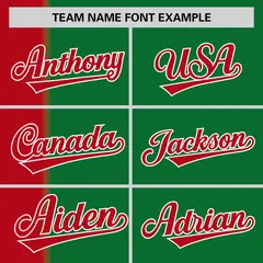 Red Kelly Green Gradient Stripe Two-Button Softball Jersey 3