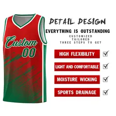 Red Kelly Green Graffiti Splash Basketball Uniforms 2