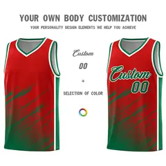 Red Kelly Green Graffiti Splash Basketball Uniforms 3