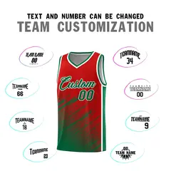 Red Kelly Green Graffiti Splash Basketball Uniforms 4
