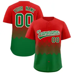 Red Kelly Green Grid Blur Pattern Baseball Jersey