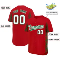 Red Kelly Green Leopard Graffiti Side Design Baseball Jersey 2