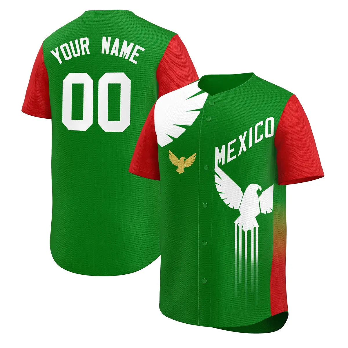 Red Kelly Green Mexico Eagle Graffiti Fan Jersey