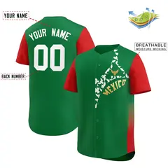 Red Kelly Green Mexico Eagle Graffiti World Cup Baseball Jersey 2