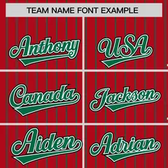 Red Kelly Green Pinstripe Raglan Varsity Letterman Baseball Jacket 3