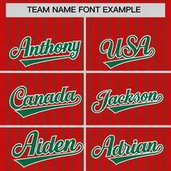 Red Kelly Green Pinstripe Two-Tone Authentic Baseball Jersey 3