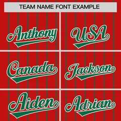 Red Kelly Green Pinstripe Two-Tone Authentic Baseball Jersey 3