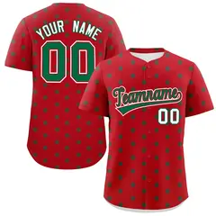 Red Kelly Green Polka Dot Graffiti Authentic Baseball Jersey