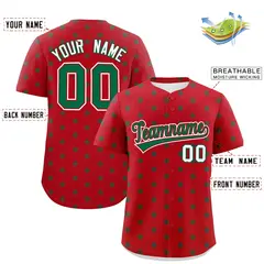 Red Kelly Green Polka Dot Graffiti Authentic Baseball Jersey 2