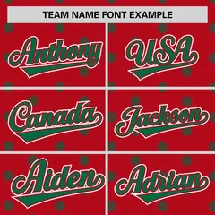 Red Kelly Green Polka Dot Graffiti Authentic Baseball Jersey 3