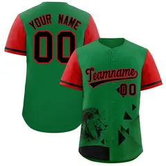 Red Kelly Green Raptor Series Raglan Baseball Jersey 1