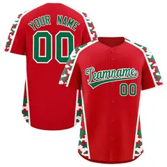 Red Kelly Green Side Camo Baseball Jersey 1
