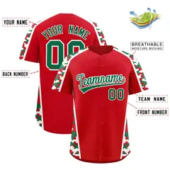 Red Kelly Green Side Camo Baseball Jersey 2