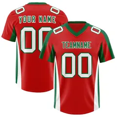 Red Kelly Green Side Stripe Authentic Football Jersey