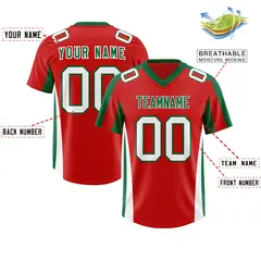 Red Kelly Green Side Stripe Authentic Football Jersey 2
