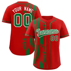 Red Kelly Green Split Coconut Tree Baseball Jersey 1