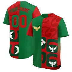 Red Kelly Green Split Eagle Graffiti World Cup Baseball Jersey 1