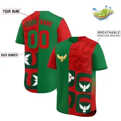 Red Kelly Green Split Eagle Graffiti World Cup Baseball Jersey 2