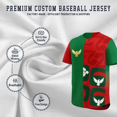 Red Kelly Green Split Eagle Graffiti World Cup Baseball Jersey 3