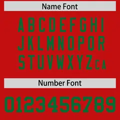 Red Kelly Green Square Neckline Football Jersey 4