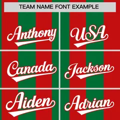 Red Kelly Green Stripe Two-Button Softball Jersey 3