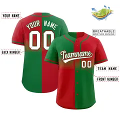 Red Kelly Green Symmetrical Gradient Baseball Jersey 2