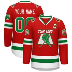 Red Kelly Green White Classic Hockey Jersey