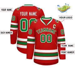 Red Kelly Green White Classic Hockey Jersey 2