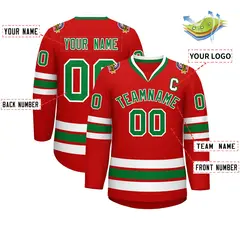 Red Kelly Green White Classic Hockey Jersey 2